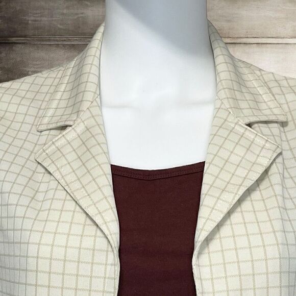 Vintage 70’s Cream Ivory Polyester Sleeveless Cardigan Vest Sz XL - Picture 2 of 6